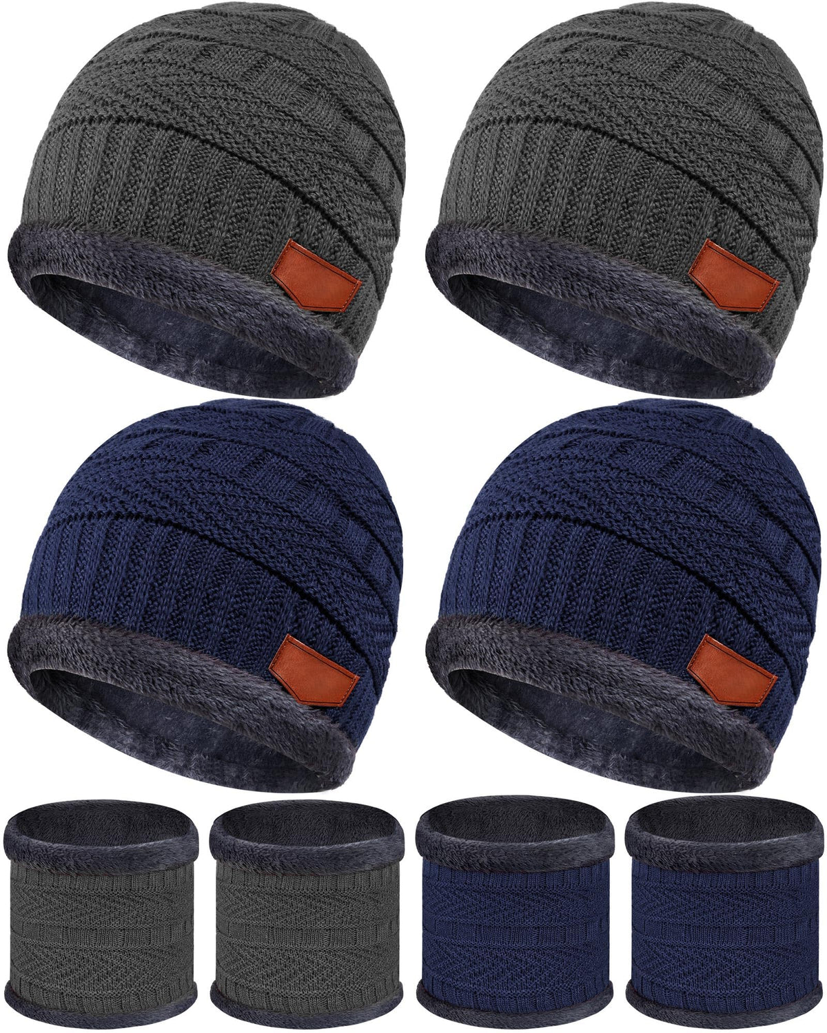 4 Sets Kids Winter Hat and Scarf Set