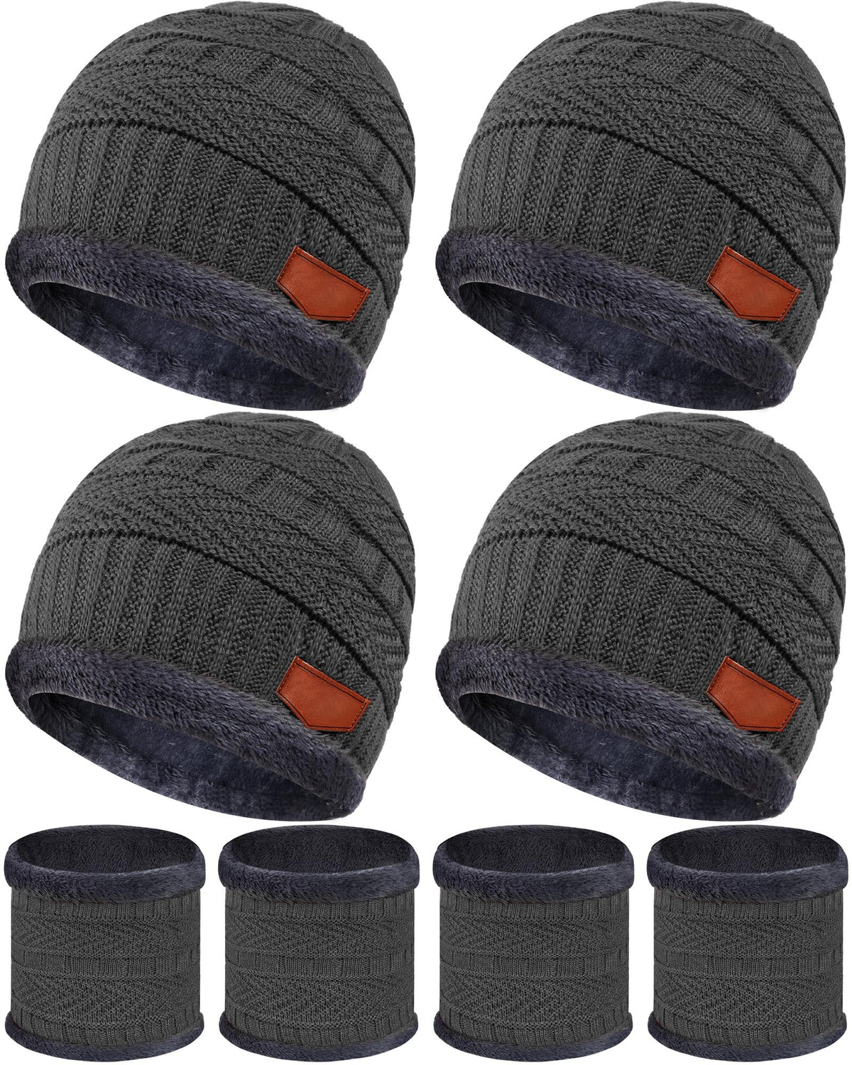 4 Sets Kids Winter Hat and Scarf Set