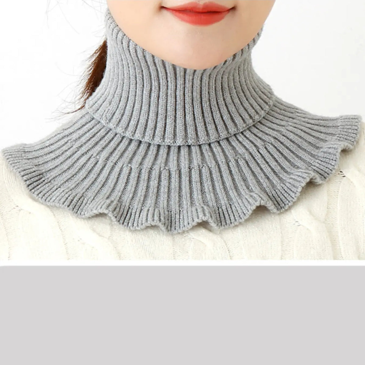 Winter New Arrival Thermal Fleece Knit Turtleneck Scarf for Women, Warm and Cold-Resistant Fashion Neck Gaiter, Versatile Fake Collar, Yarn, Fluffy Soft Scarf