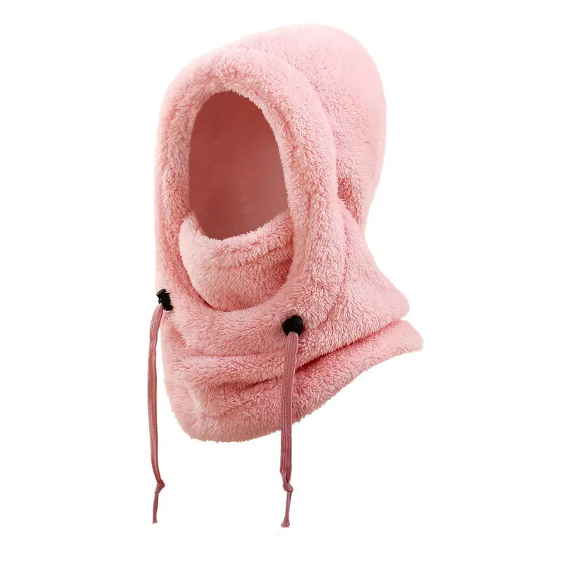 Kids' Windproof Thermal Balaclava Full Face Mask (Ages 3-10) - Soft Fleece, Detachable Hood Collar, Neck Warmer Hat, Motorcycle Protective Gear, Neck-to-Face Cover, Windproof Seal, Hand Wash (Black, Khaki, Pink) - Khaki 1