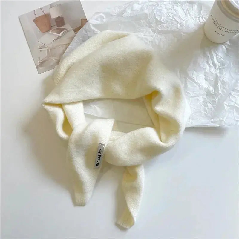 Winter Korea Knitted Triangle Scarf Wool Warm Shawl Scarf Women Neck Protection Smallscarf Cashmere Scarf