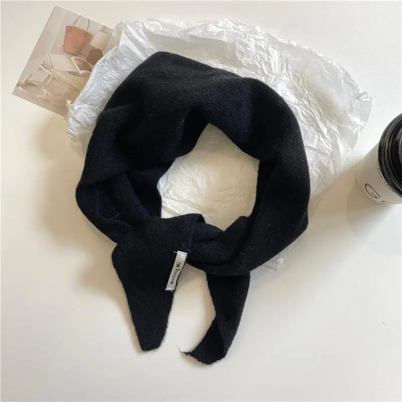 Winter Korea Knitted Triangle Scarf Wool Warm Shawl Scarf Women Neck Protection Smallscarf Cashmere Scarf