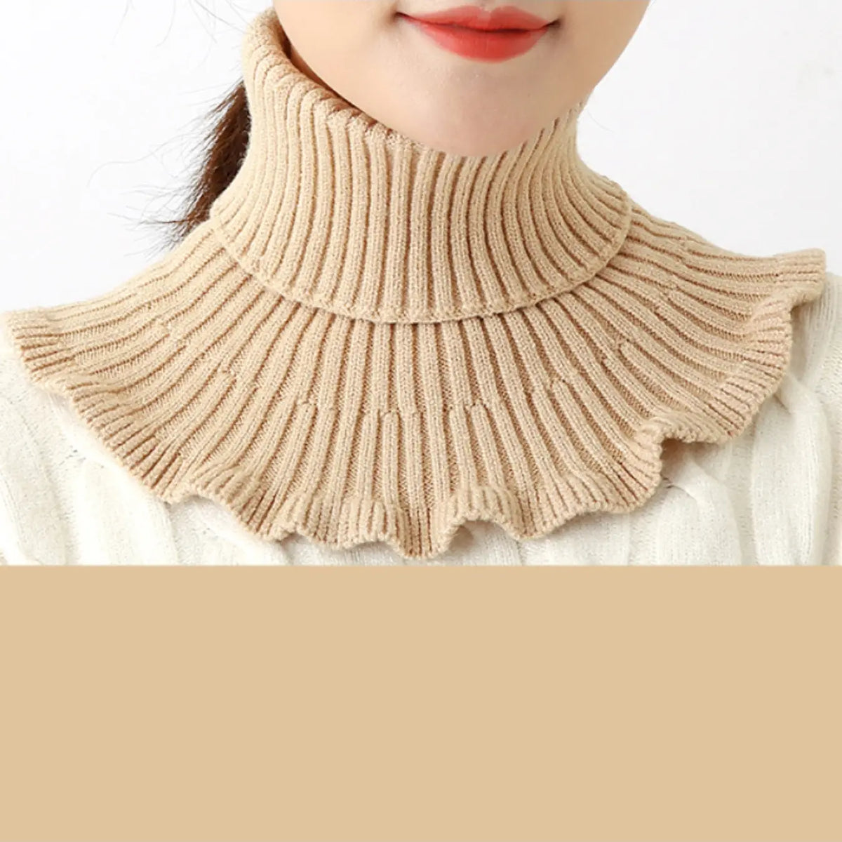Winter New Arrival Thermal Fleece Knit Turtleneck Scarf for Women, Warm and Cold-Resistant Fashion Neck Gaiter, Versatile Fake Collar, Yarn, Fluffy Soft Scarf