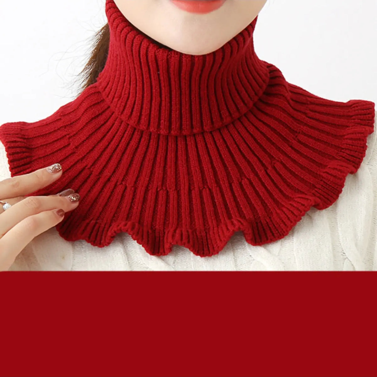 Winter New Arrival Thermal Fleece Knit Turtleneck Scarf for Women, Warm and Cold-Resistant Fashion Neck Gaiter, Versatile Fake Collar, Yarn, Fluffy Soft Scarf