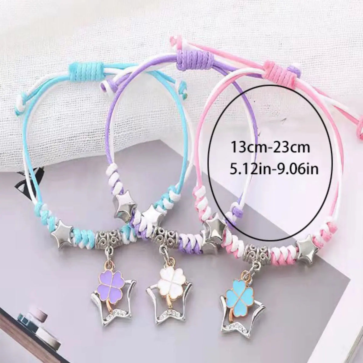 Three-Piece Student Friendship Bracelet Set, Handmade Korean Style Cute Woven Bracelets, Pretty Bracelet, Beautiful Bracelets, Plain Line Material, All Seasons Accessory