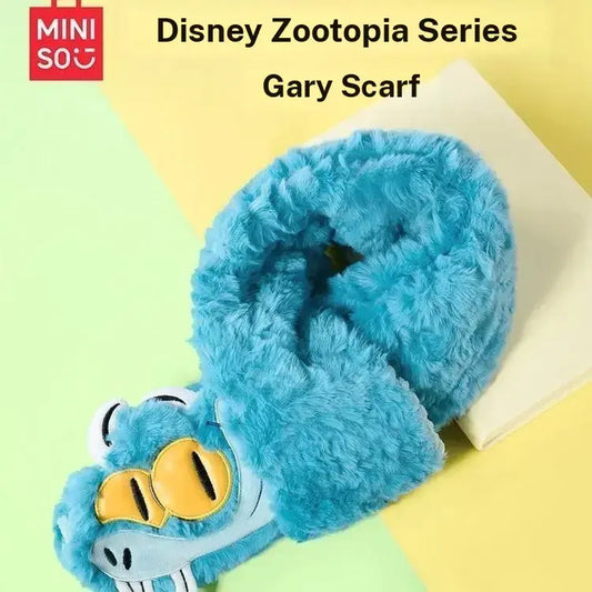 Disney Zootopia Gary Character Print Scarf - Cute Character Art Stuffed Toy Accessory, Skin-Friendly Warmth, Fan Style, Daily Wear for 12+ Years, Cartoon IP Peripheral for Kids