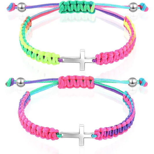 Bracelet  Christian Matching Couple Friendship Adjustable Bracelets for Women Men Mom Father BFF Sister First Communion Baptism Confirmation Easter Grad Christmas