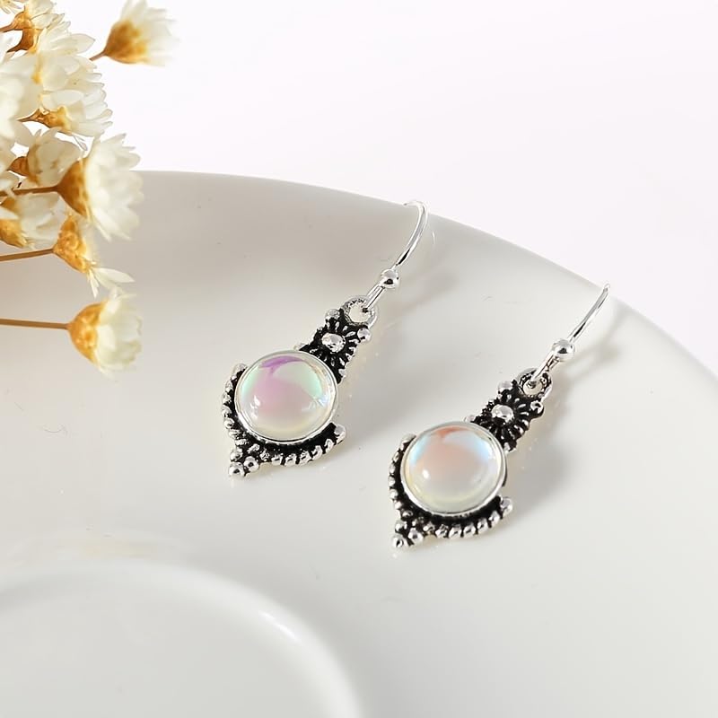 Luxurious Vintage Moonstone Statement Long Drop Dangle Earrings - Drop Dangle Jewelry for Wedding Party, Gift Idea, Durable, Shining, Elegant, and Sophisticated Accessories