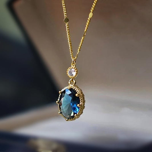 Exquisite Oval CZ Pendant Necklace for Women Charms Jewelry