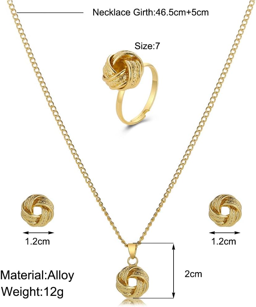 3PCS Set Vintage Boho Jewelry Set in Zinc Alloy - Ring, Earrings & Necklace for Women
