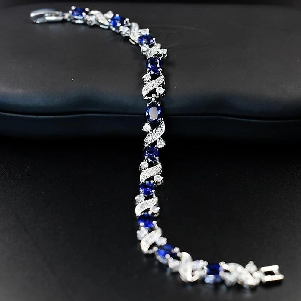 Multi Oval Zircon Bracelet, Luxury Crystal Jewelry for Women