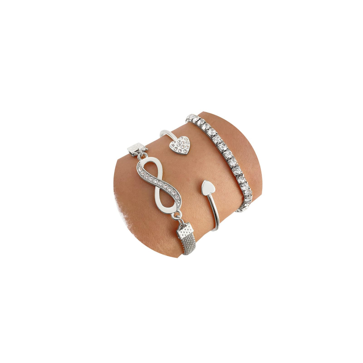 IFKM Gold Bracelets for Women, 14K Gold Plated Dainty Layered Chain Bracelets Adjustable Cute Bangle Link Bracelet Set