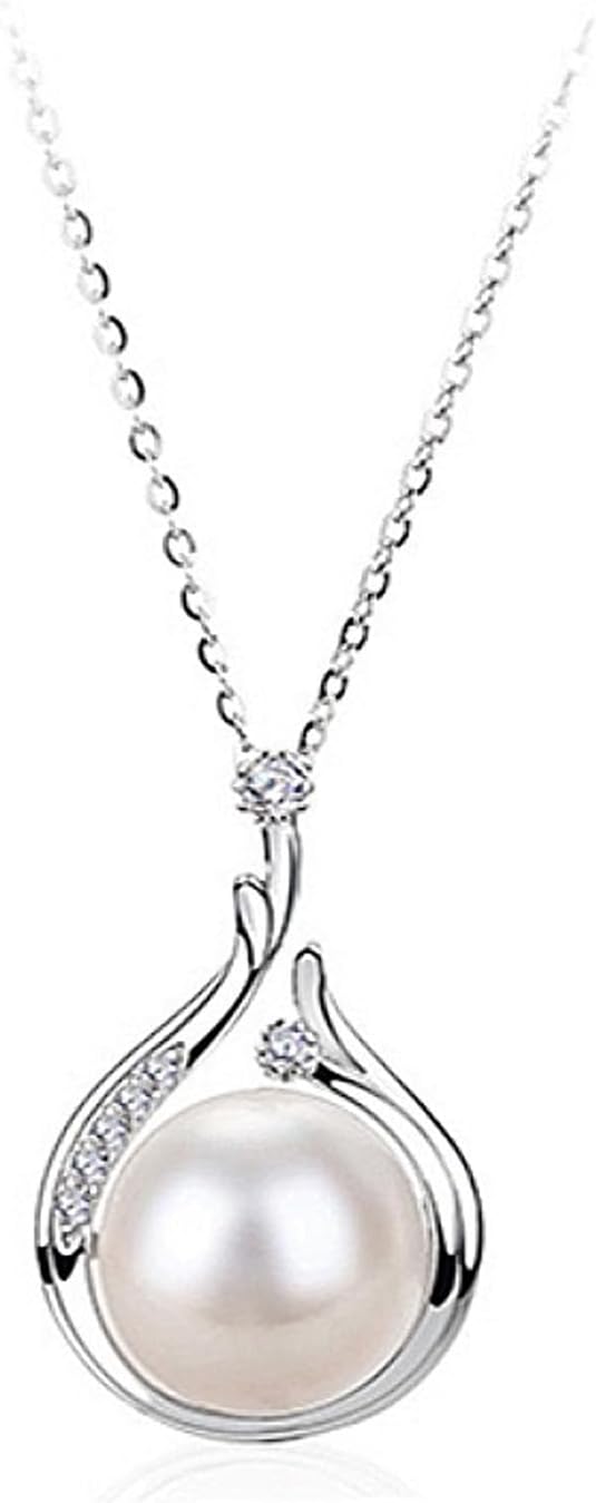 14k Gold Plated Necklace for Women - Dainty Tiny Pearl Pendant Choker Necklaces, Delicate Chain Trendy Jewelry Gift