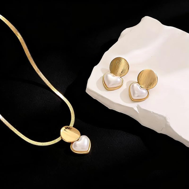 14K Gold Plated Geometric Square Circle Jewelry Set Snake Chain Pendant Necklace Hollow Square Stud Earrings Minimalist Modern Daily Casual Women Accessories