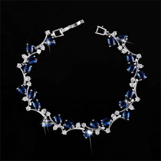 Bohemian style tennis bracelet paired into zircon branch bracelet, floral design jewelry for women, perfect for everyday wear, parties and gifts