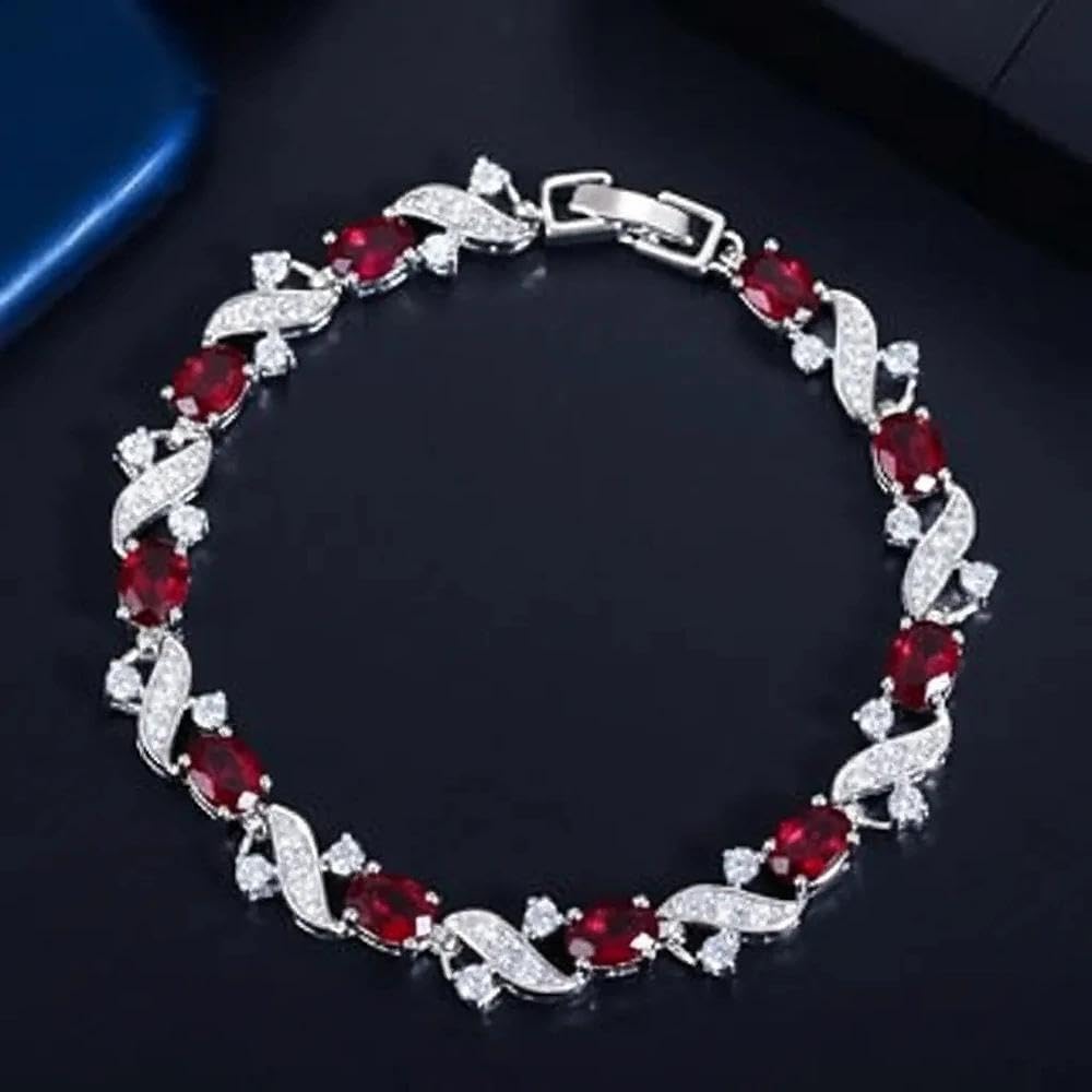 Multi Oval Zircon Bracelet, Luxury Crystal Jewelry for Women