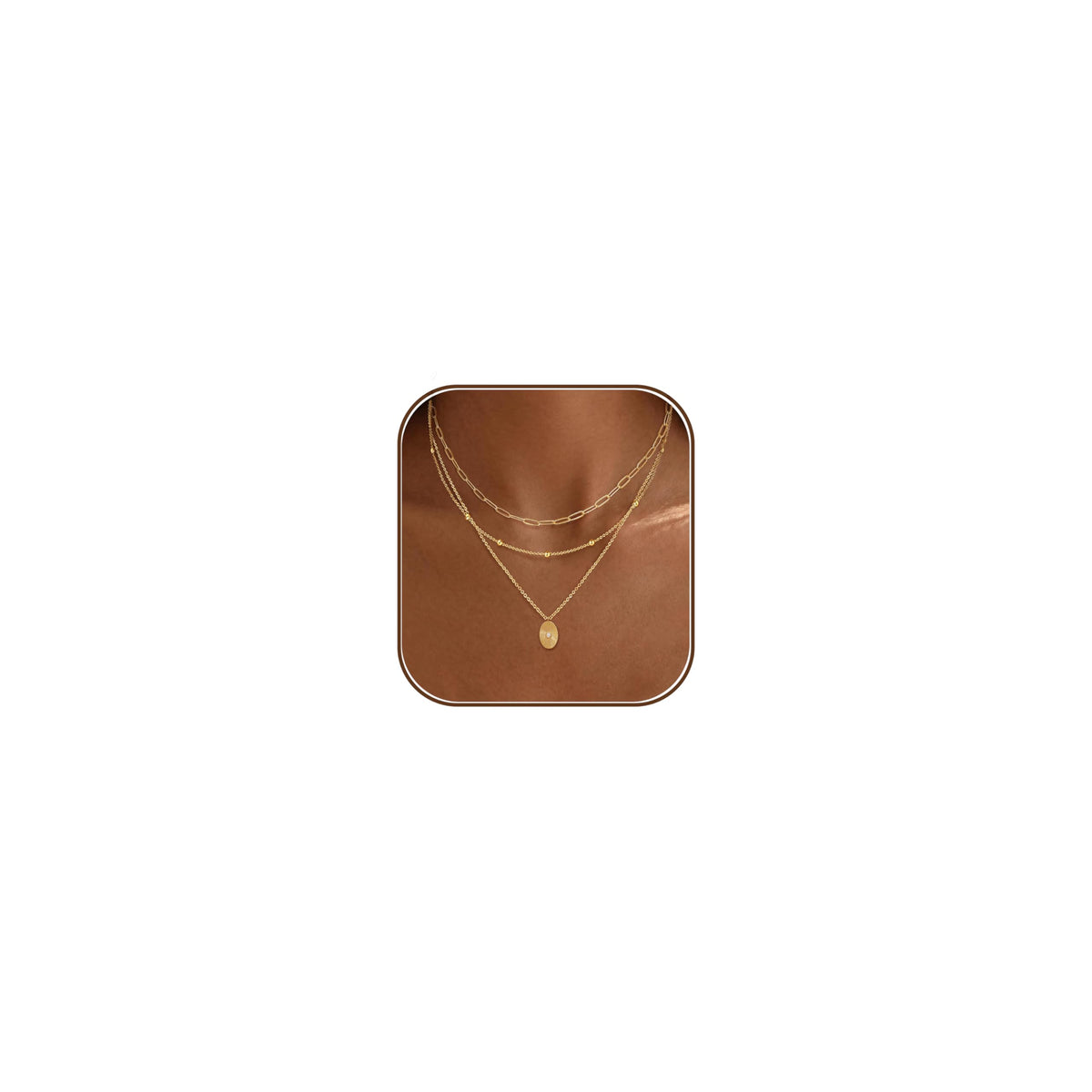 Layered Necklaces for Women Trendy,Gold Necklace Stack 14K Gold Plated Layering Pendant Necklace Set Statement Necklaces for Women Waterproof Gold Jewelry