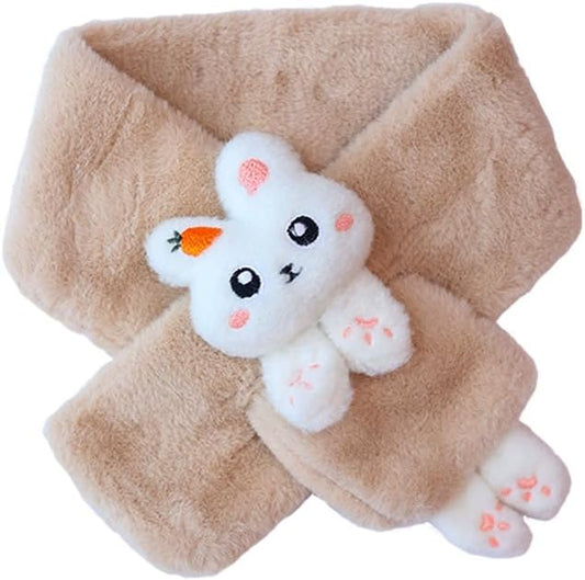 Ruby&Tang Toddler Girl Scarf Warmer Kids Bunny Scarves Outdoor Furry Rabbit For Children 2t 3t 4t 2-9Years