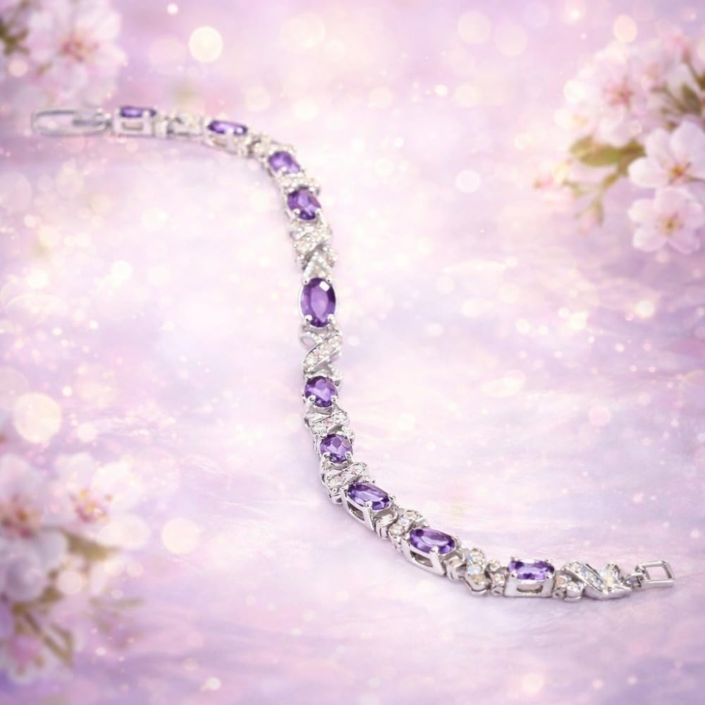 Multi Oval Zircon Bracelet, Luxury Crystal Jewelry for Women