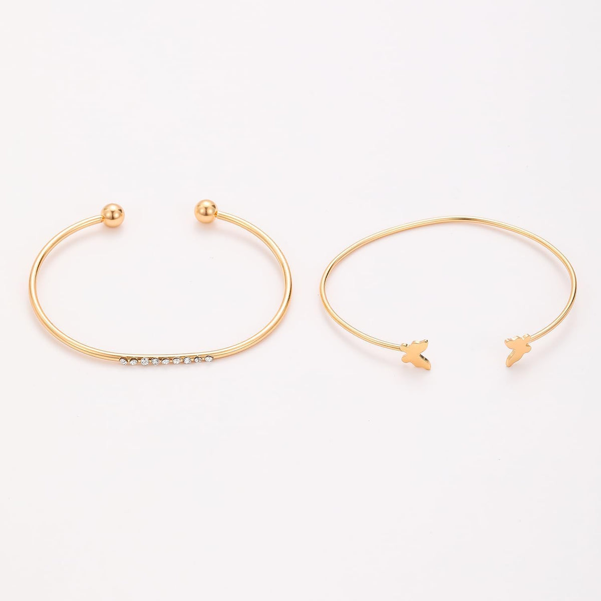 5 PCS Gold Bow Bracelets Set for Women, Elegant Butterfly and Pearl Accented Layered Bracelet Set - Delicate Fashion Jewelry