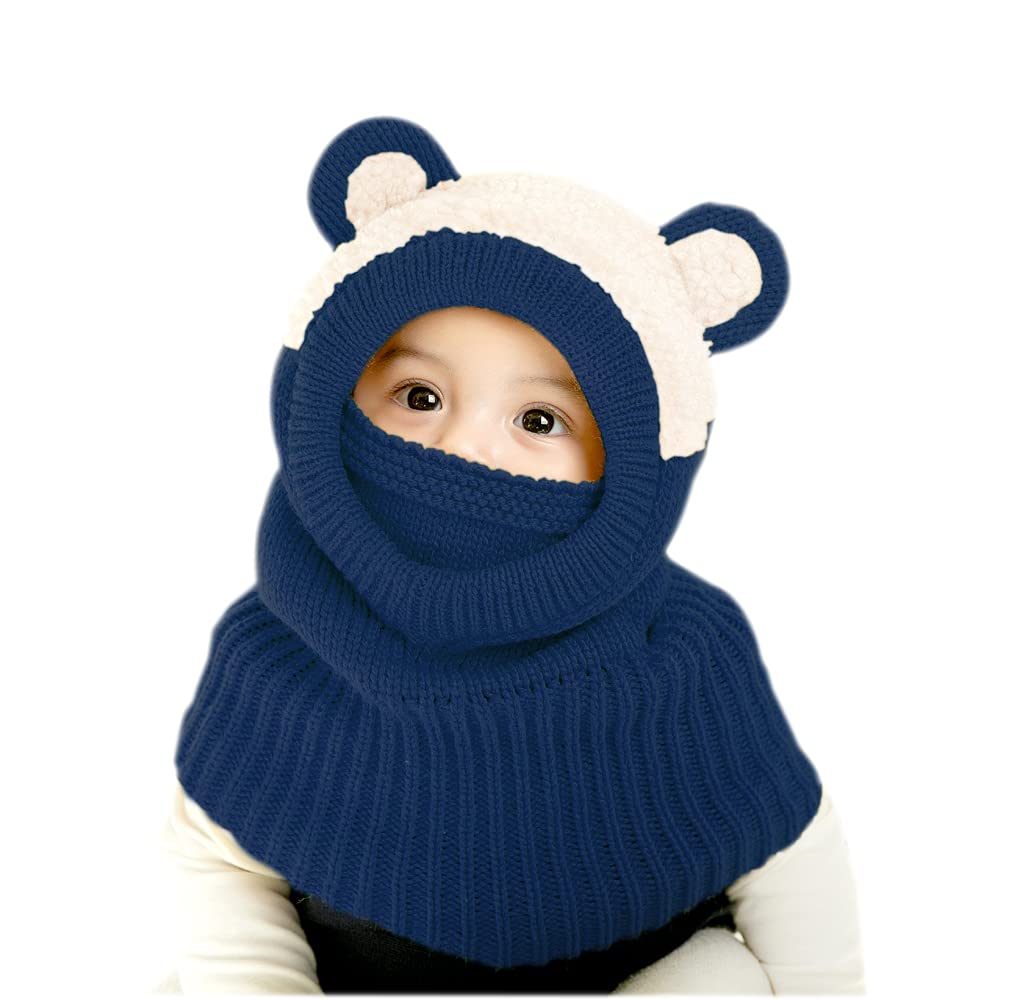 Baby Winter Hat Scarf Set, Unisex Infant Toddler Kids Hat Scarf