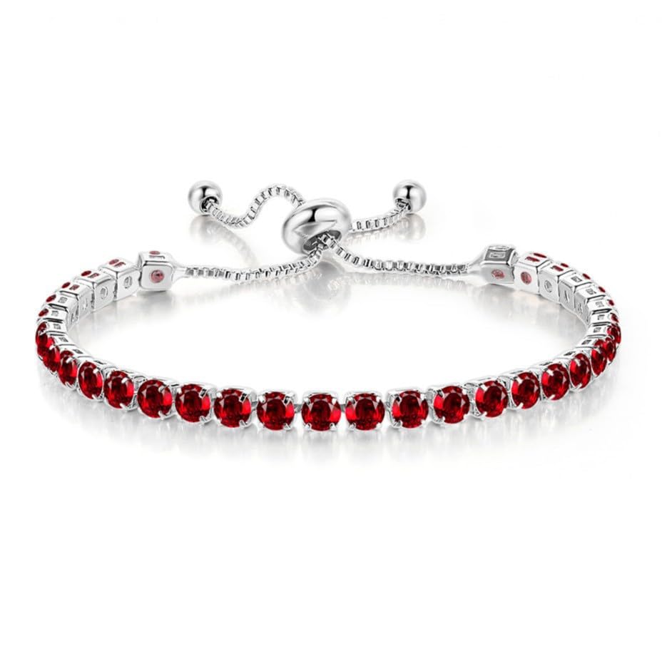 Bracelet for Women Sliver Gold Plated Tennis Bracelet Cubic Zirconia Adjustable Slider Clasp Jewelry Charm Accessories Gift
