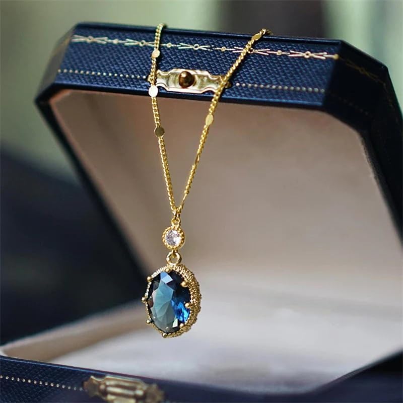 Exquisite Oval CZ Pendant Necklace for Women Charms Jewelry