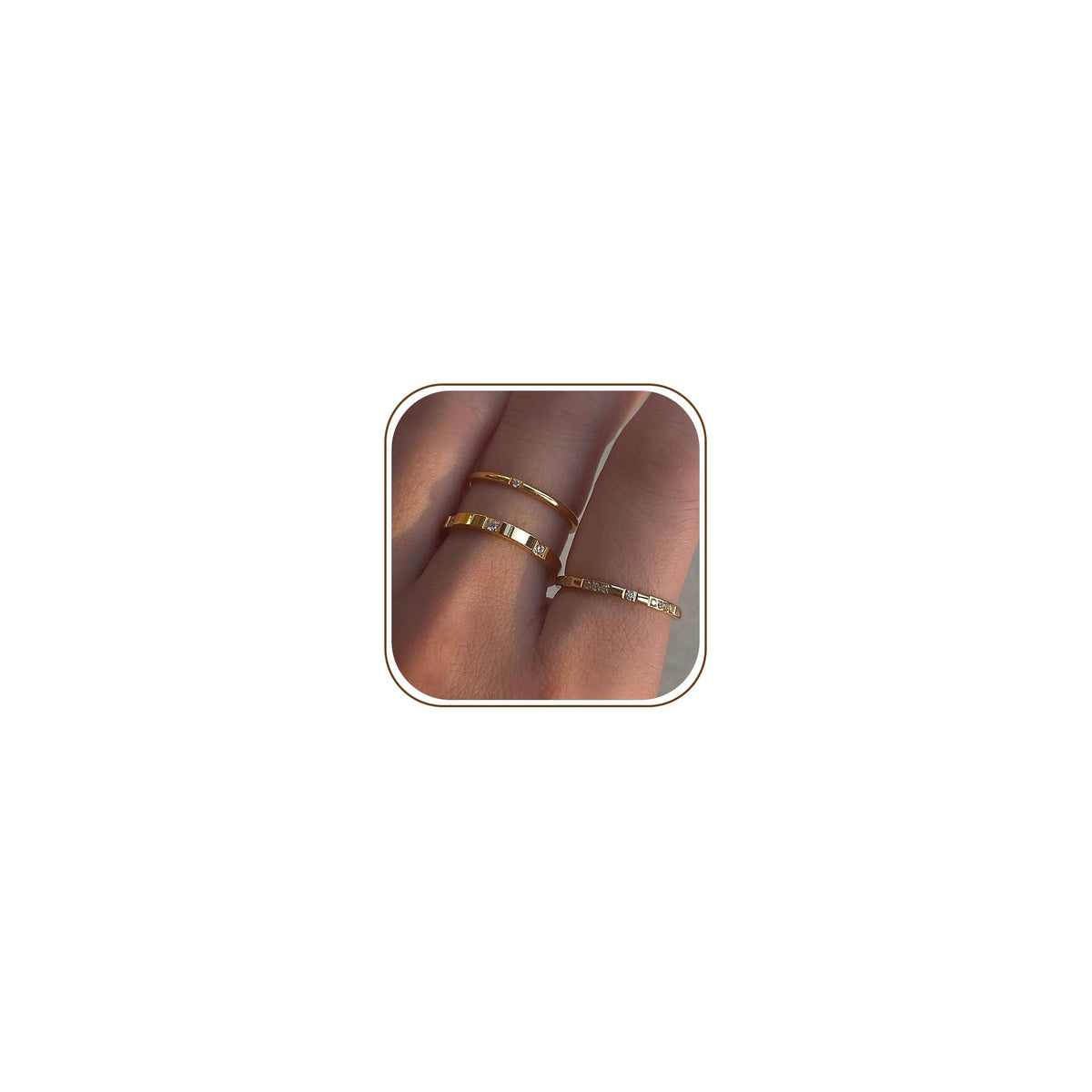 WFYOU Gold Rings for Women that Don't Tarnish Cubic Zirconia Ring Stackable Rings for Women Dainty 14K Gold Plated Rings Set Wedding Bands for Women Gold Jewelry Ring Size 6 7 8 9 10