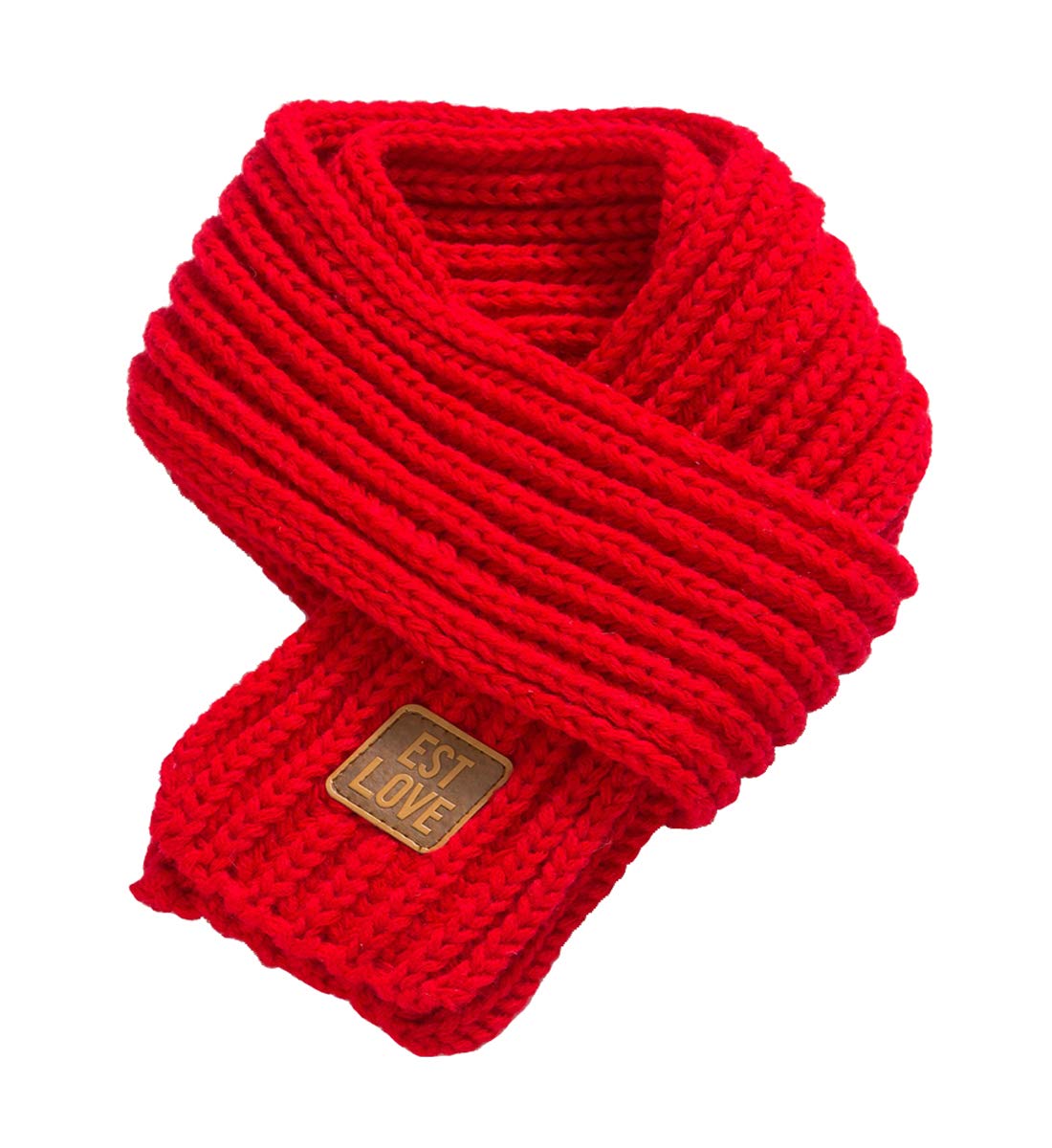 Kids Winter Knitted Warm Scarf Boys Girls Toddlers Solid Color Soft Scarfs Neck Warmer