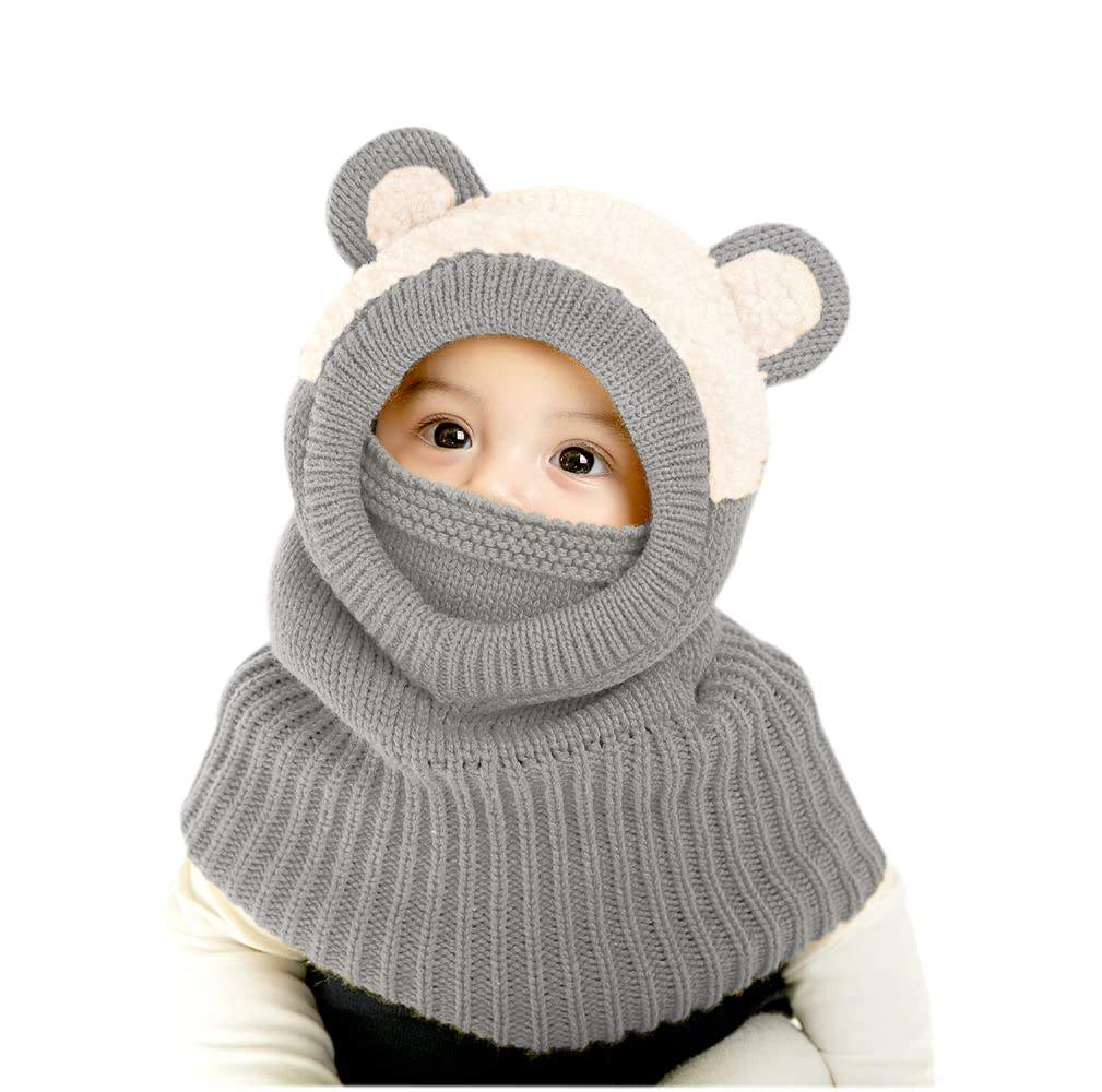 Baby Winter Hat Scarf Set, Unisex Infant Toddler Kids Hat Scarf
