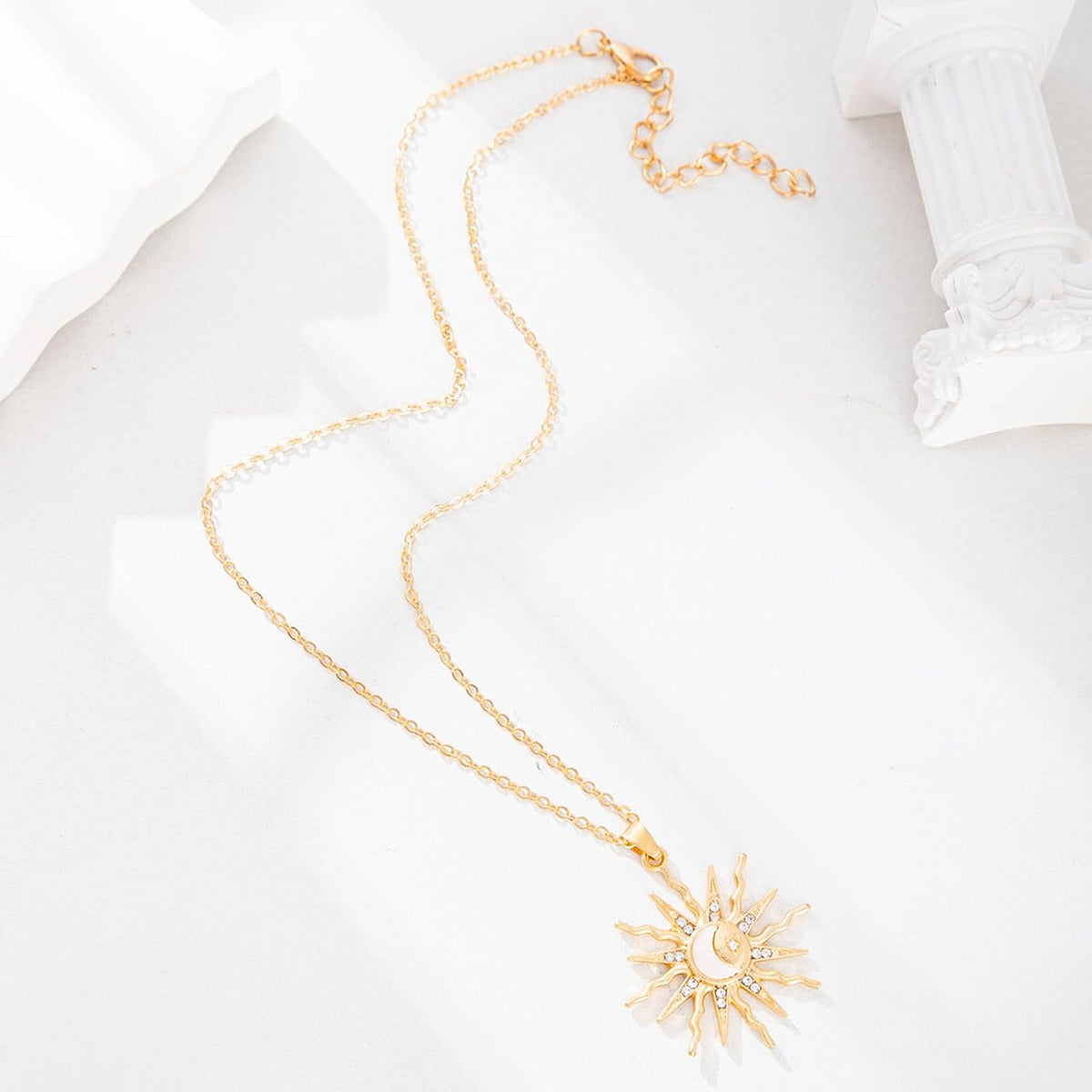 14K Gold Plated Pendant Necklace for Women - Dainty Tiny Pendant Choker, Delicate Gold Chain Necklace, Trendy Jewelry Gift