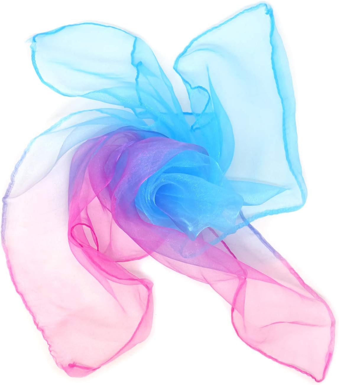 Honbay 12PCS Gradient Color Square Scarves Juggling Scarves Silk Dance Scarves Performance Props,24 x 24 Inch