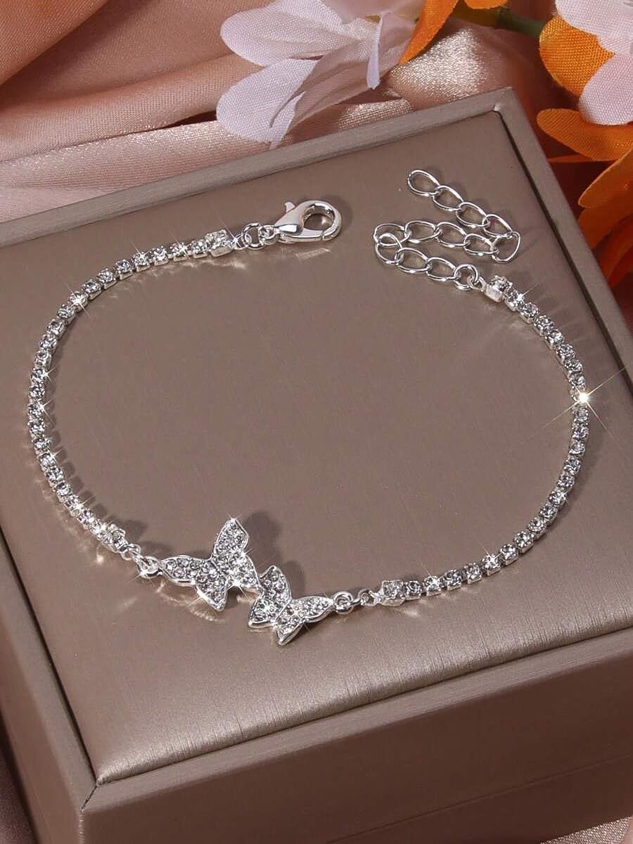 1 Set Silver Jewelry for Women, Drop Necklace and Stud Earrings, Elegant Women's Accessories for Special Occasions, Classic Silver Chain Necklace and Earrings