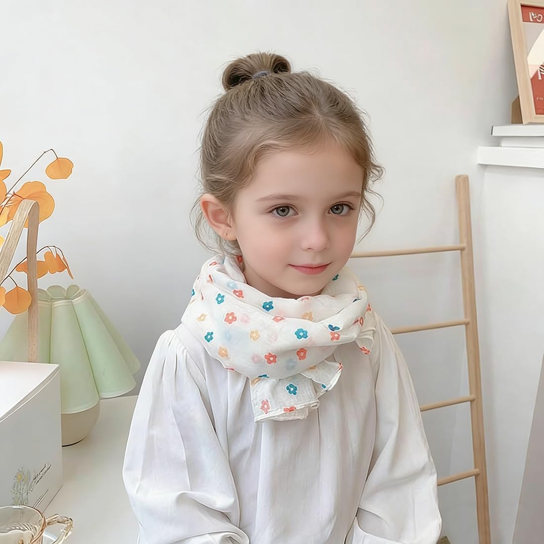 Summer Soft Cute Print Scarf for Kids Boy Girl Casual Travel Scarf 60"×10"