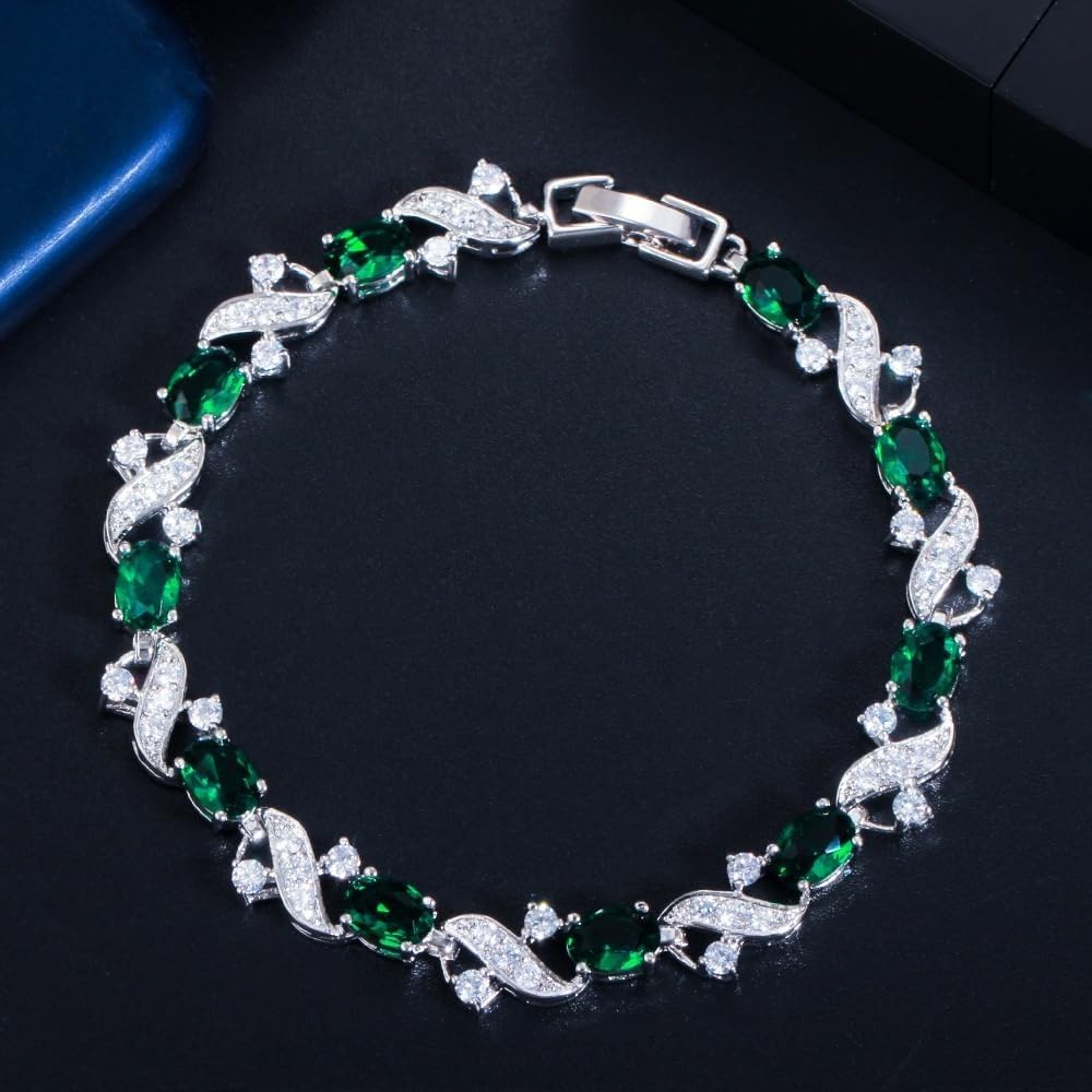 Multi Oval Zircon Bracelet, Luxury Crystal Jewelry for Women