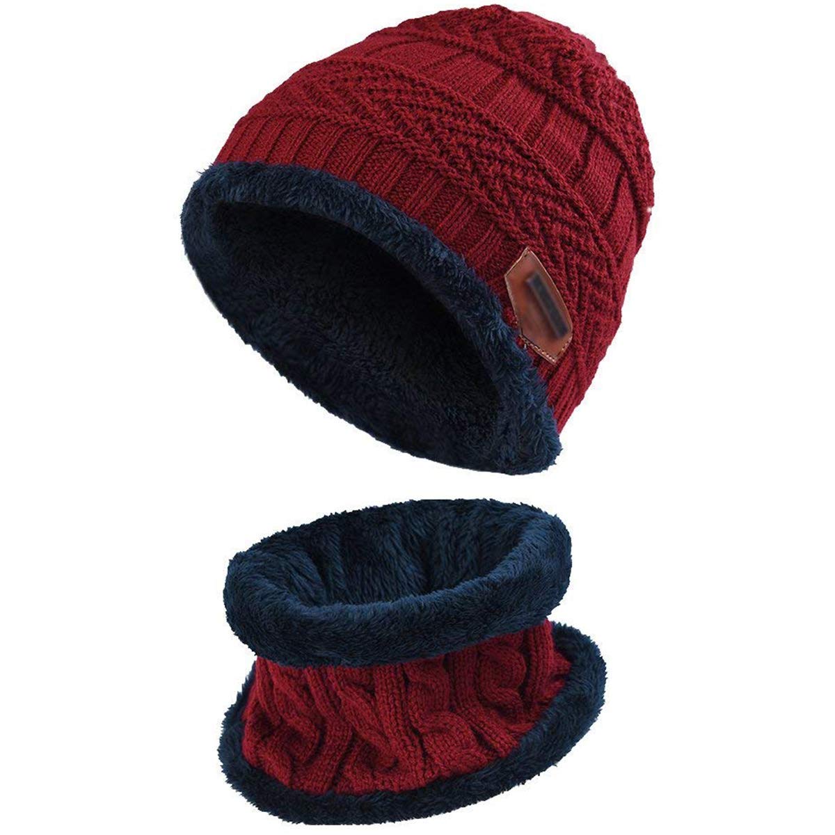 Kids Winter Beanie Scarf Set for Boys Girls Ages 5-14