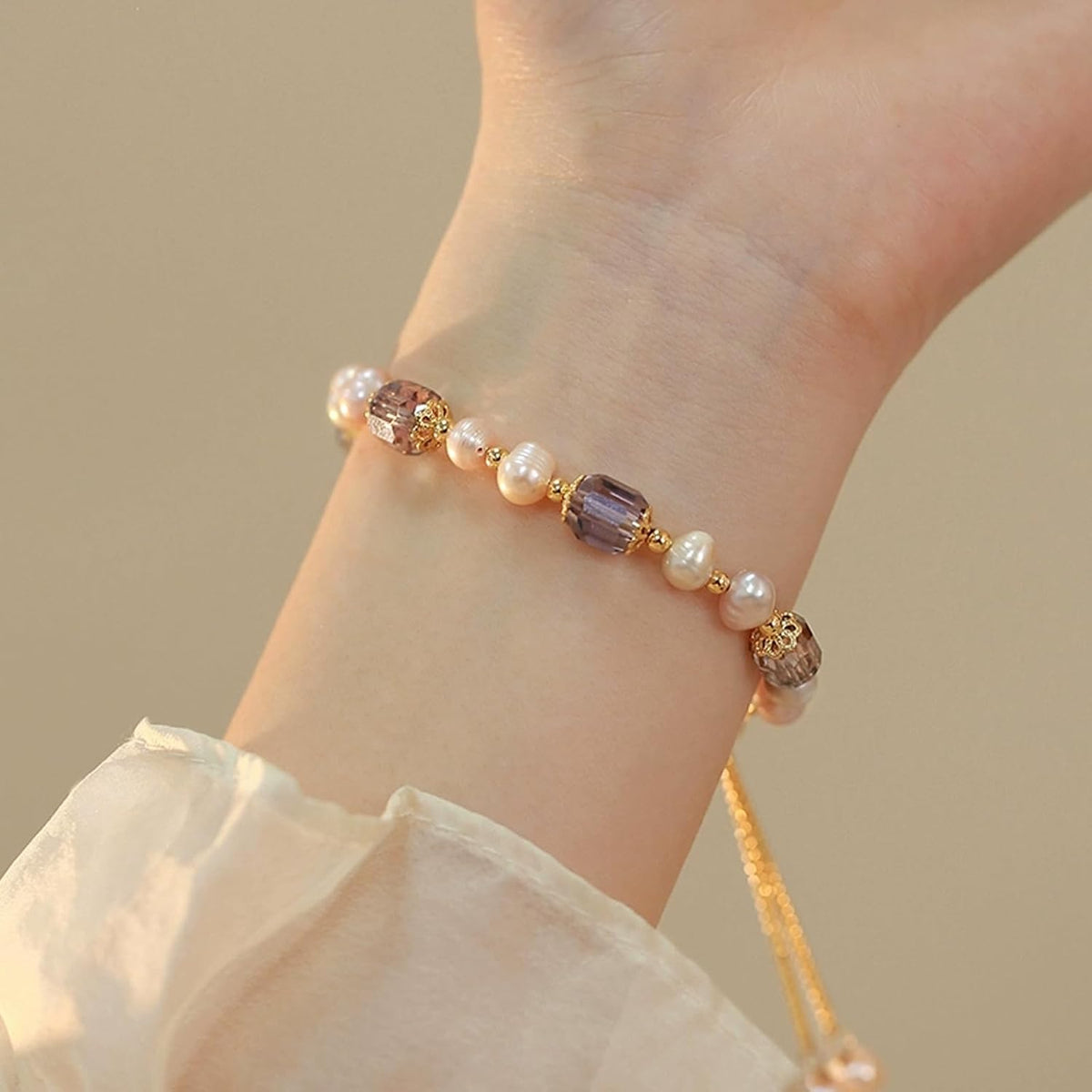 Generic Silver Bracelet for Women, Adjustable Layered Charm Chain, Dainty Fashion Jewelry Gift