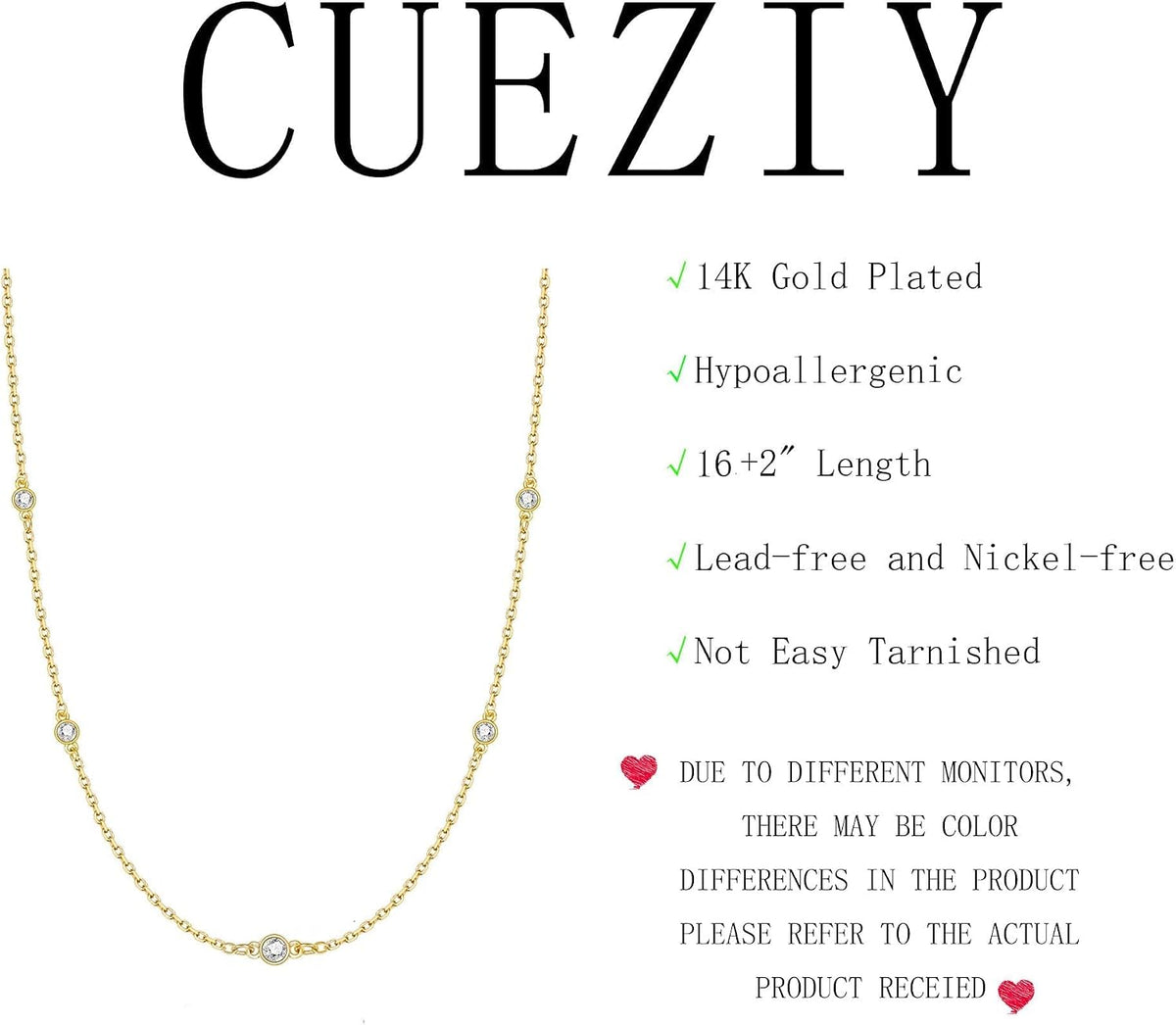 Dainty Silver Gold Necklaces for Women Cute Station Choker Simulated Diamond Necklace Simple Layering CZ Necklace Trendy Jewelry Gifts