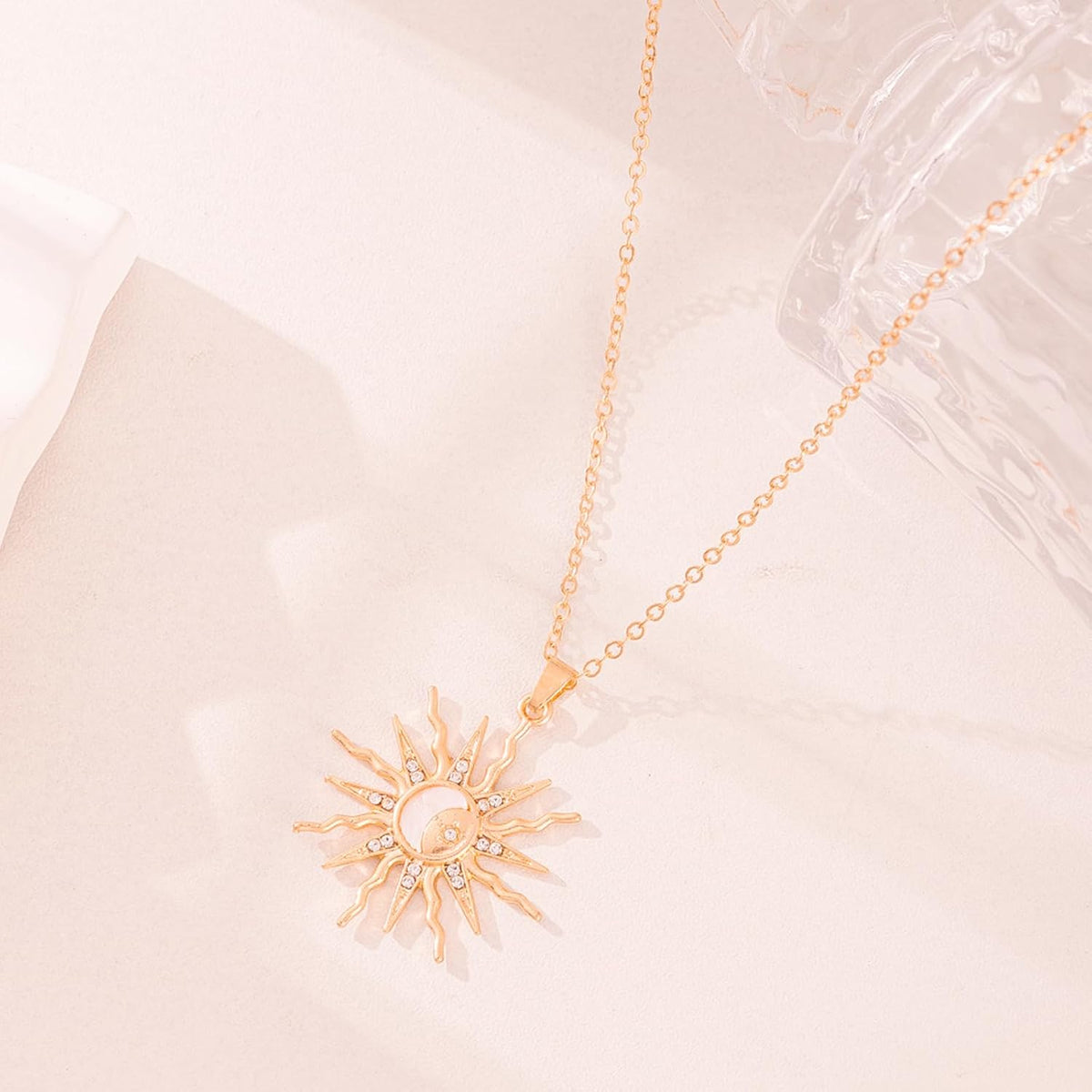 14K Gold Plated Pendant Necklace for Women - Dainty Tiny Pendant Choker, Delicate Gold Chain Necklace, Trendy Jewelry Gift