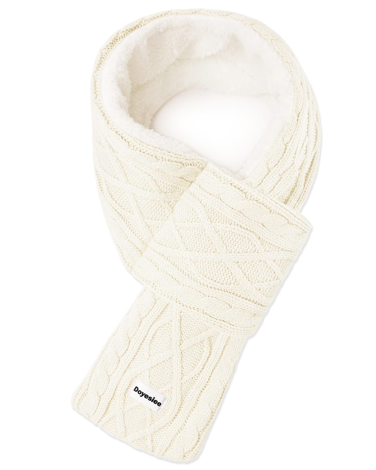 Kids Scarf for Girls Boys, Winter Long Fleece Plush Scarves Knitted Cross Tie Neck Warmer for Cold Weather