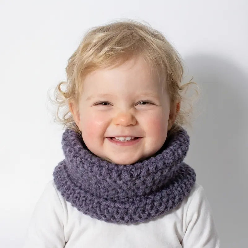 Toddler Girls' Plain Knit Cowl Neck Warmer - Soft and Thick, Non-Bulky Thick Knit Winter Sports Outdoor Accessory, Christmas Gift