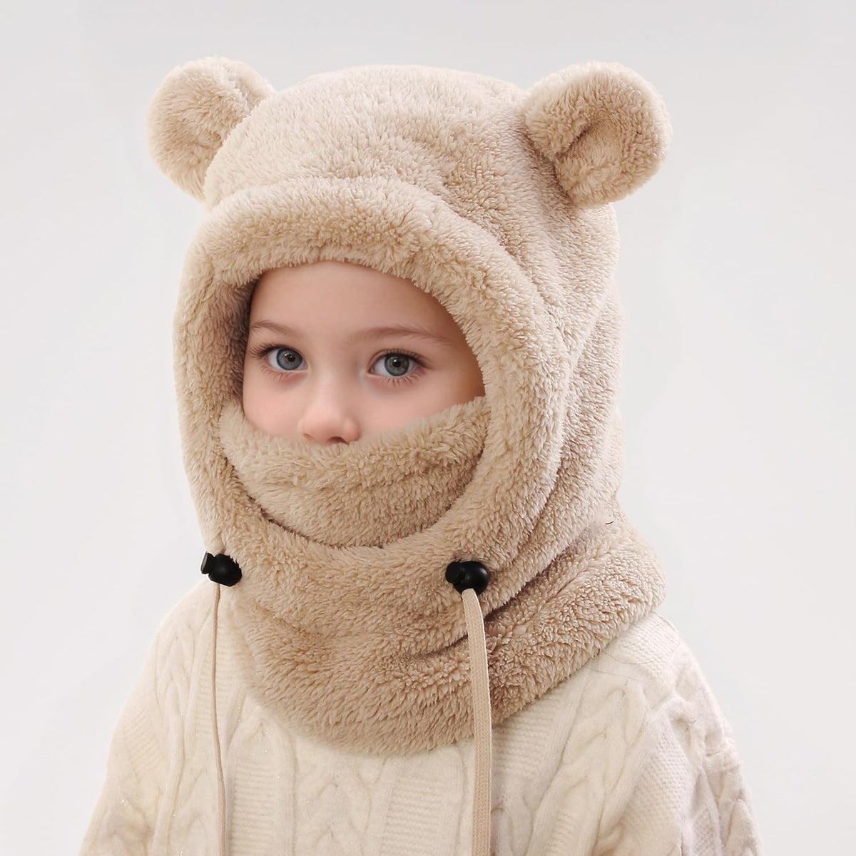 Kids Winter Fleece Hats Children's Balaclava Ski Mask Windproof Warm Adjustable with Fleece Lining Hat for Boys Girls