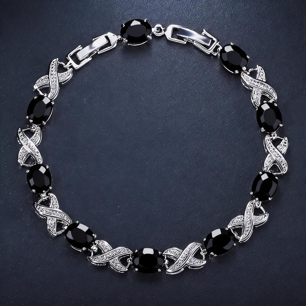 Multi Oval Zircon Bracelet, Luxury Crystal Jewelry for Women