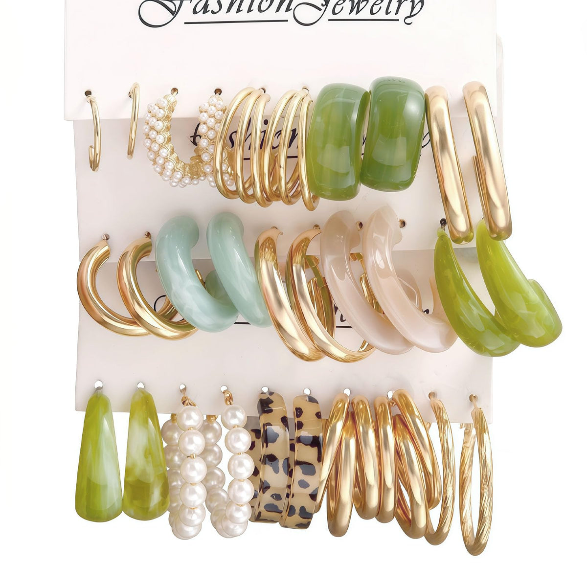 Hoop Earrings Set for Women Earring Studs Chunky Jewelry Set