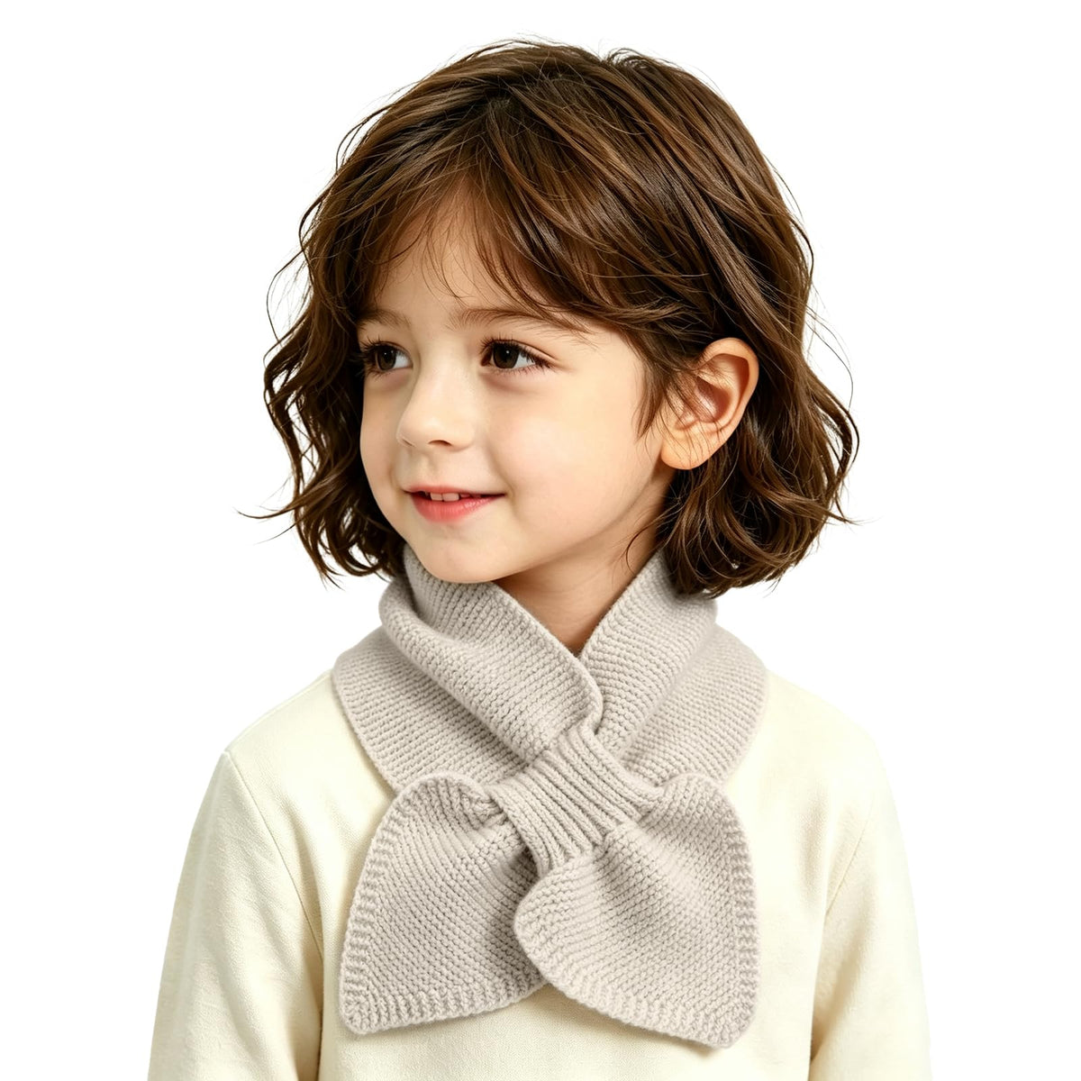 FSTEOE Knit Kids Winter Scarf Toddler Neck Warmer Boys Girls Cross Tie