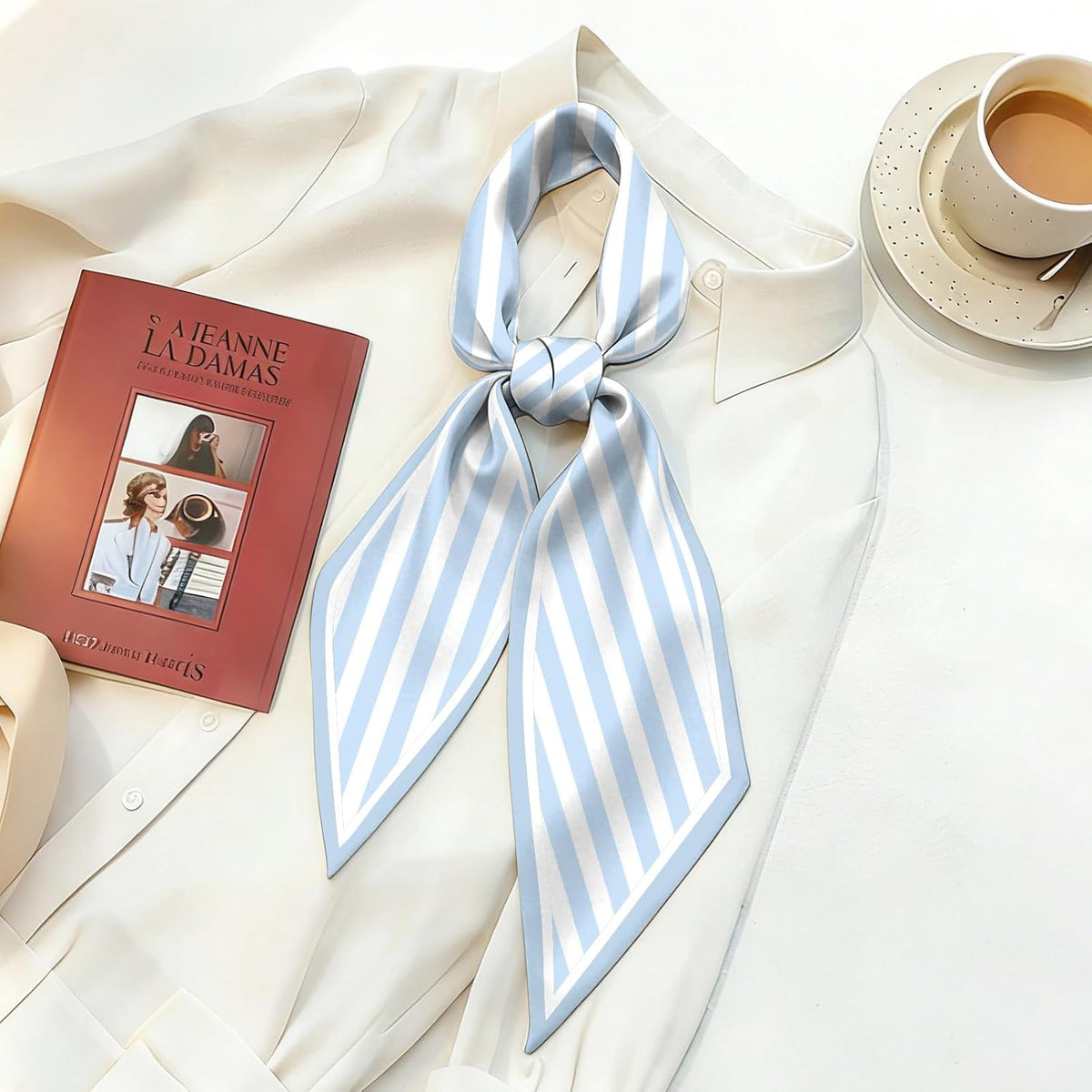 Hair Head Neck Scarf Silk Feeling Long Satin Scarves Aesthetic Cute Decoration for Handbag Women Girls (59 * 6.7'')