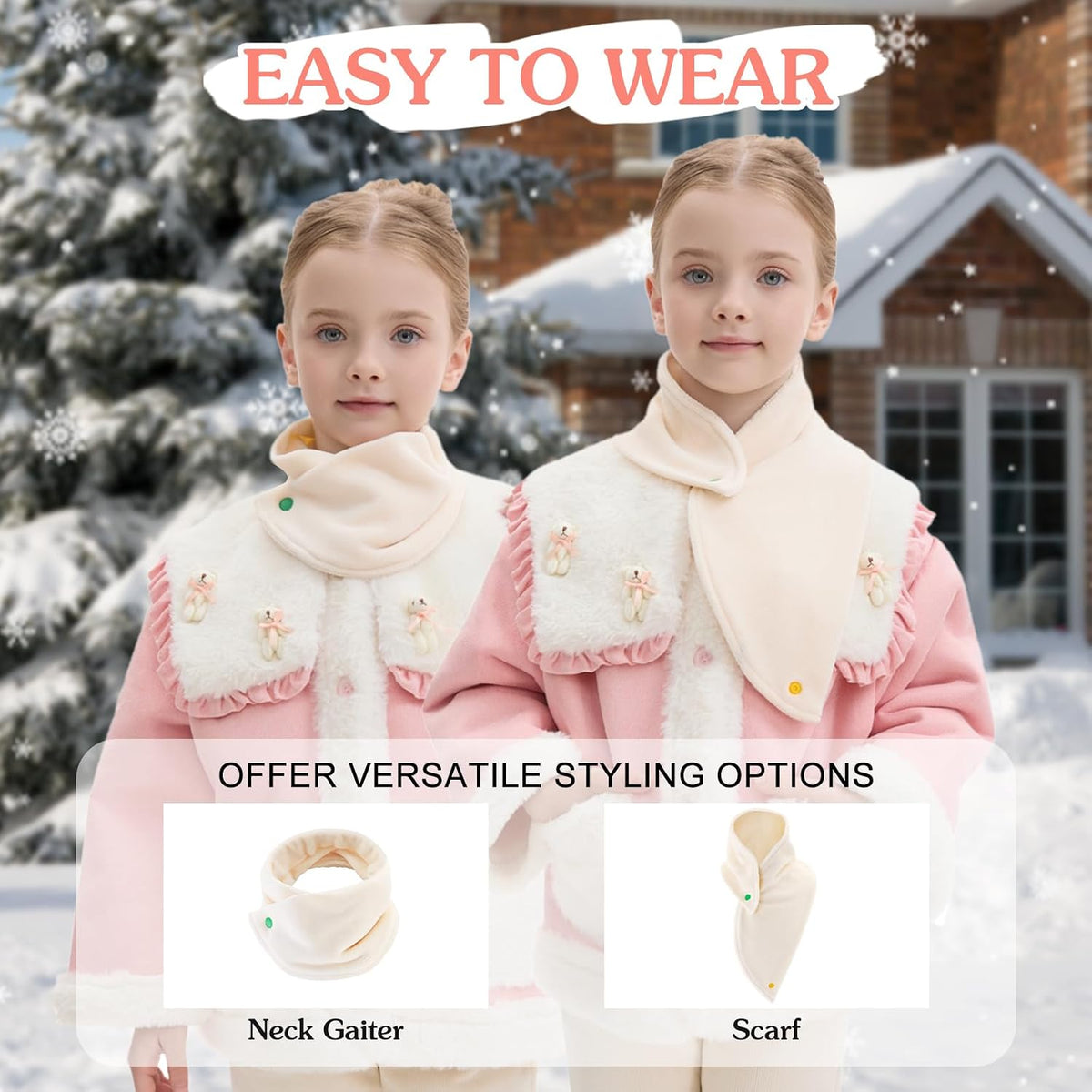 Toddler Girls Soft Neck Warmer Baby Boys Winter Scarf Kids Warm Round Scarves