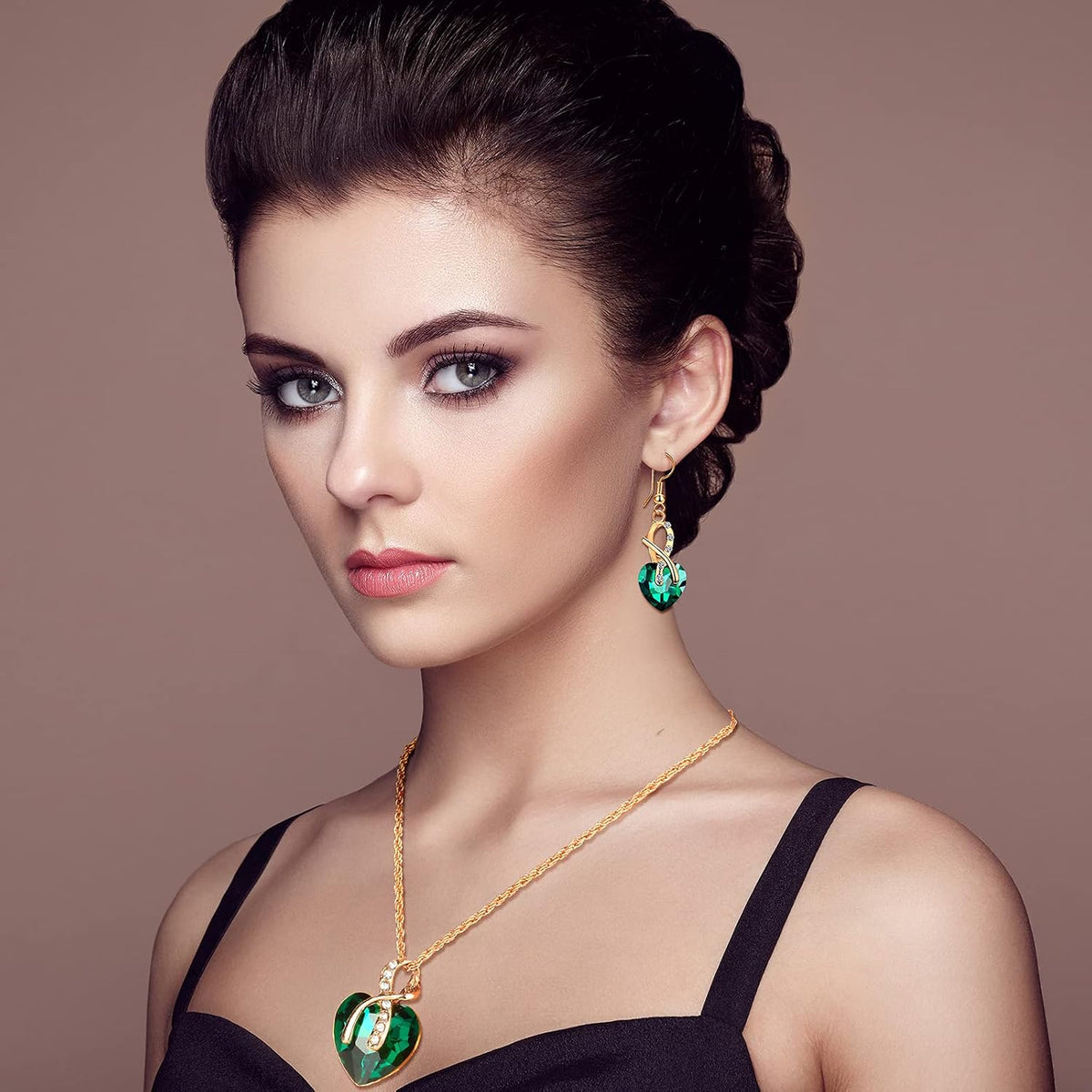 MTLEE 4 Set Peacock Jewelry for Women, Earrings and Necklace Set, Gifts