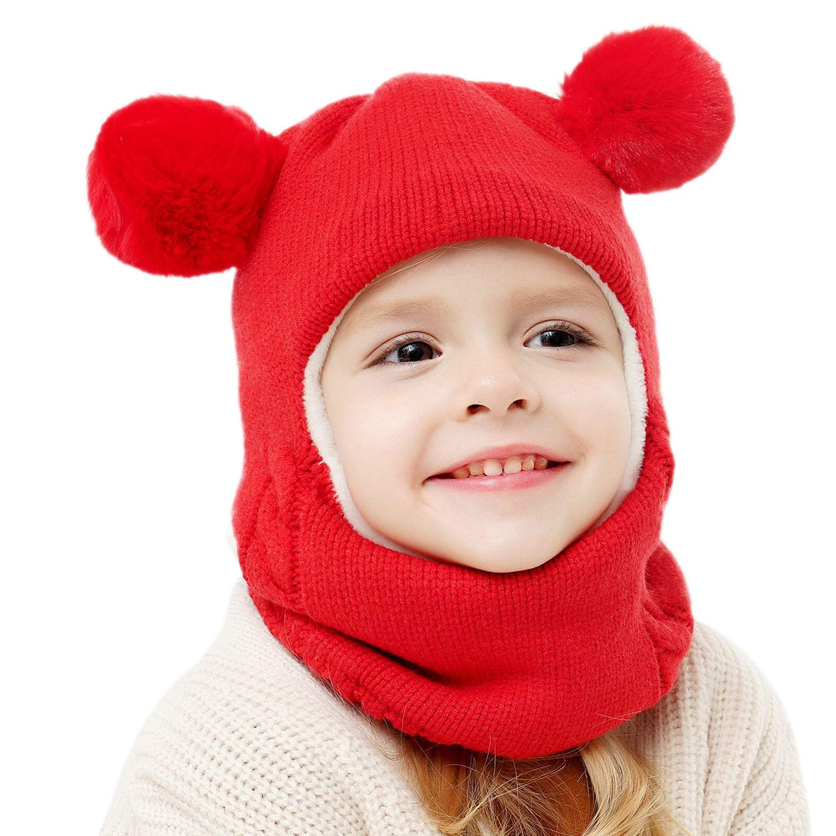 Baby Winter Hat Scarf Set, Unisex Infant Toddler Kids Hat Scarf