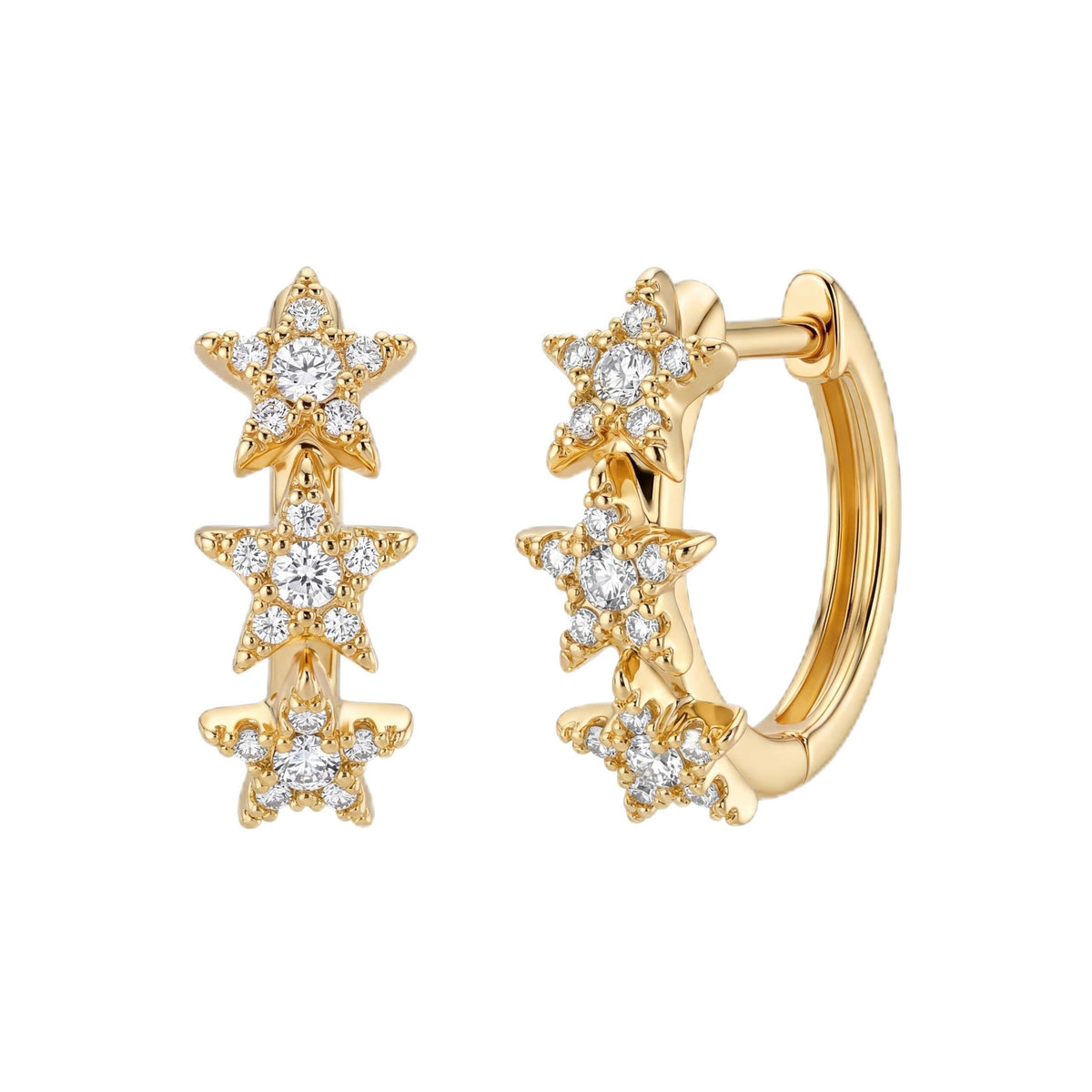 VACRONA Cubic Zirconia Huggie Earrings 14k Gold Plated Tiny Earrings Small Huggie Hoop Earrings Simple Lightweight Hoops Gift for Women